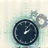 Icon representing efficiency with gears and speed